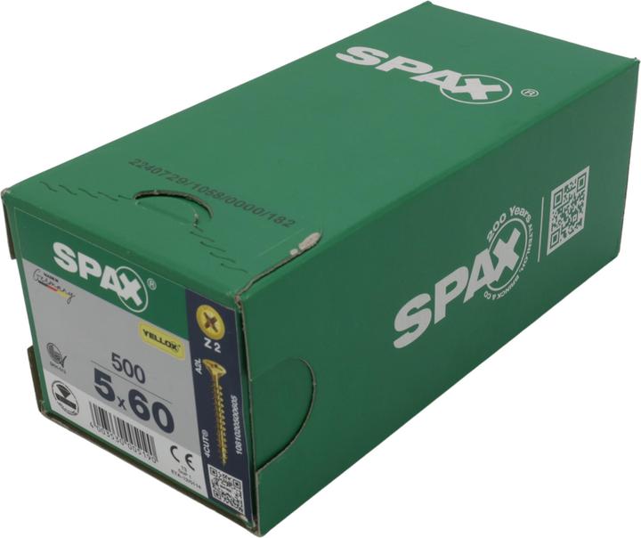 Produktbild Spax Senkmultikopf Kreuzschlitz Z2 Vollgewinde Yellox (500 Schrauben pro Stück)