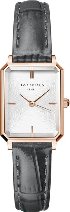 Rosefield Orologio da polso Octagon XS Bianco Grigio Pelle Oro Rosa