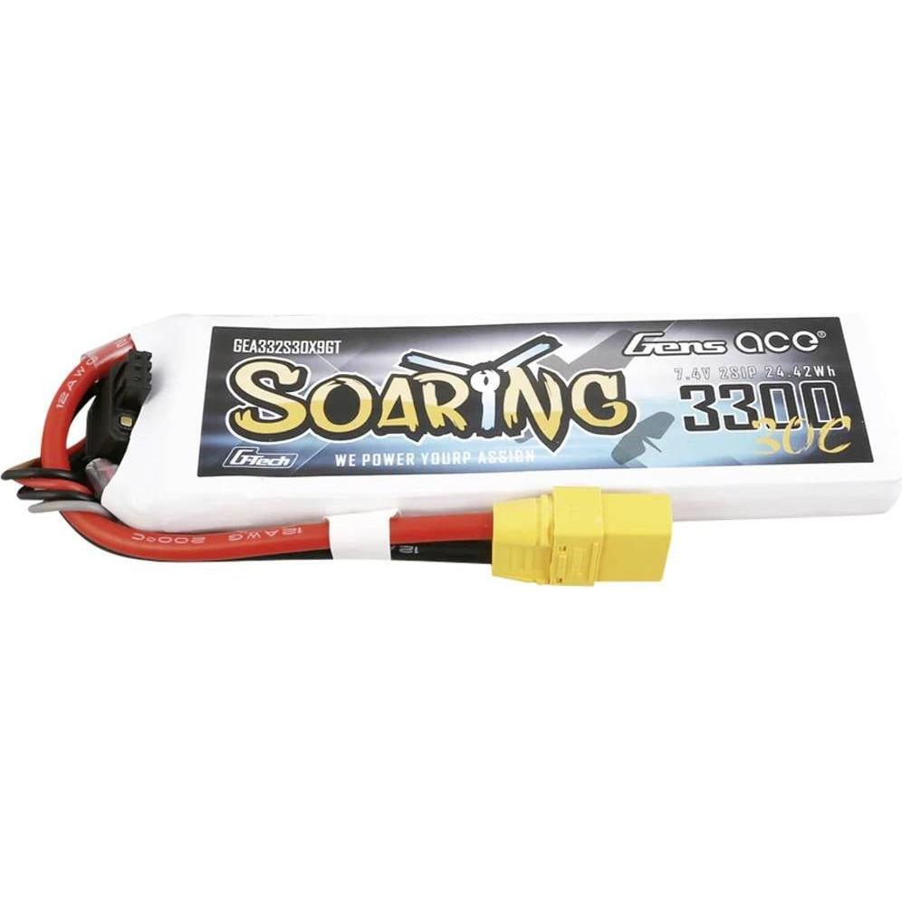 Gens Ace Battery G-Tech Soaring 3300mAh 7.4V 30C 2S1P XT90 (7.40 V, 3300 mAh)