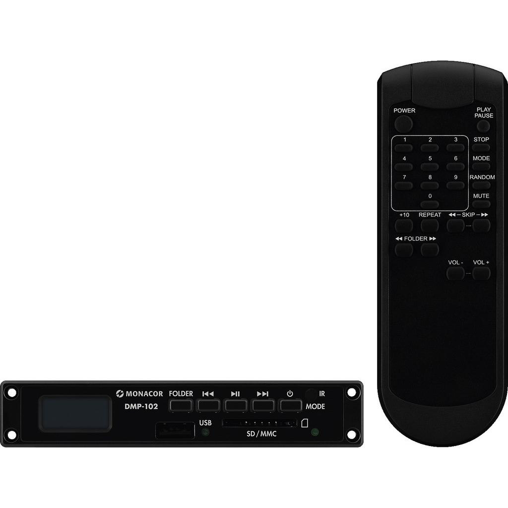 Monacor DMP102 MP3Player Einbaumodul, DJ Wiedergabegerät, Grün