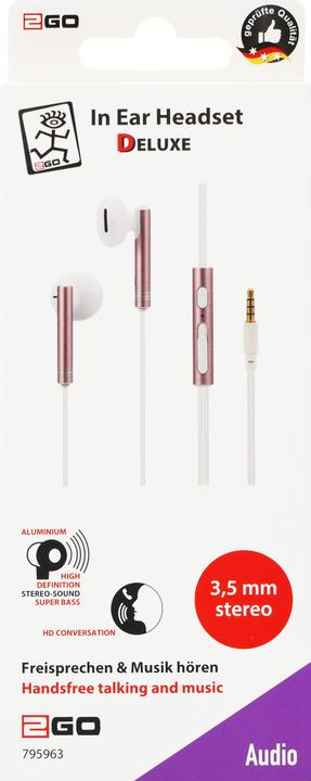 Produktbild 2GO In-Ear Stereo-Headset "Deluxe" - Roségold (Kabelgebunden)