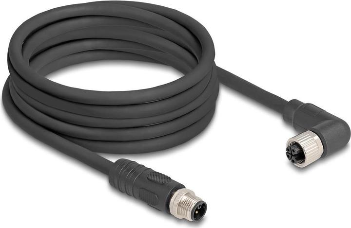 Produktbild Delock M12 Kabel L-kodiert 4 Pin Stecker gerade zu Buchse re