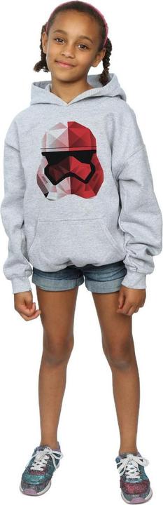 Actual product image Star Wars Girls The Last Jedi Stormtrooper Red Cubist Helmet Hoodie (128)
