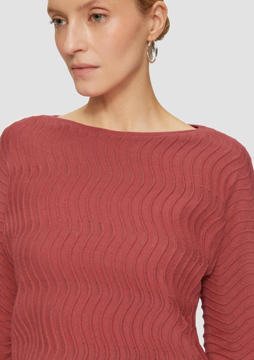 Produktbild s.Oliver Strickpullover Feinstrickpullover mit Wellenstruktur (44)