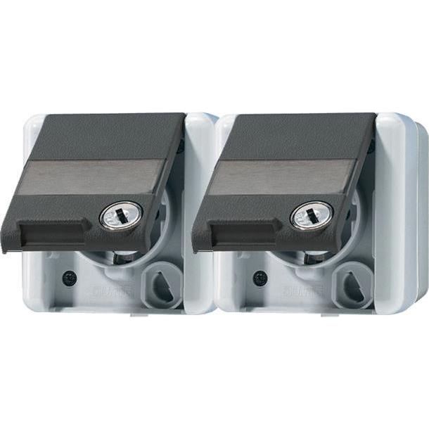 JUNG, Steckdose, 8220NAWSLTS SCHUKO 2fach-Steckd.m.