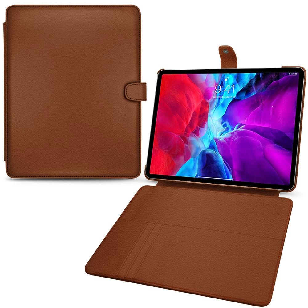 Noreve Lederschutzhülle Wallet (iPad Pro 12.9 2020 (4. Gen)), Tablet Hülle, Braun