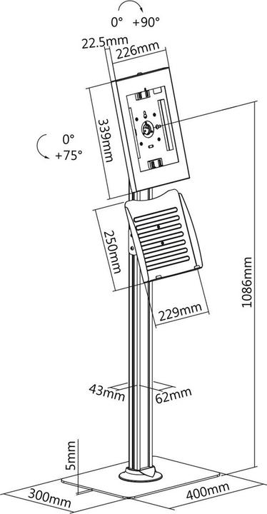Actual product image Maclean Floor stand tablet holder MC-476W