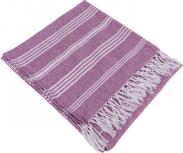 Immagine prodotto Ootb Telo hammam fouta bianco/viola (per sauna e spiagg (80 x 170 cm)