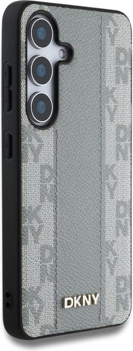 Produktbild DKNY Case Leather Checkered Pattern MagSafe for Samsung Galaxy S25 taupe (Samsung Galaxy S25)