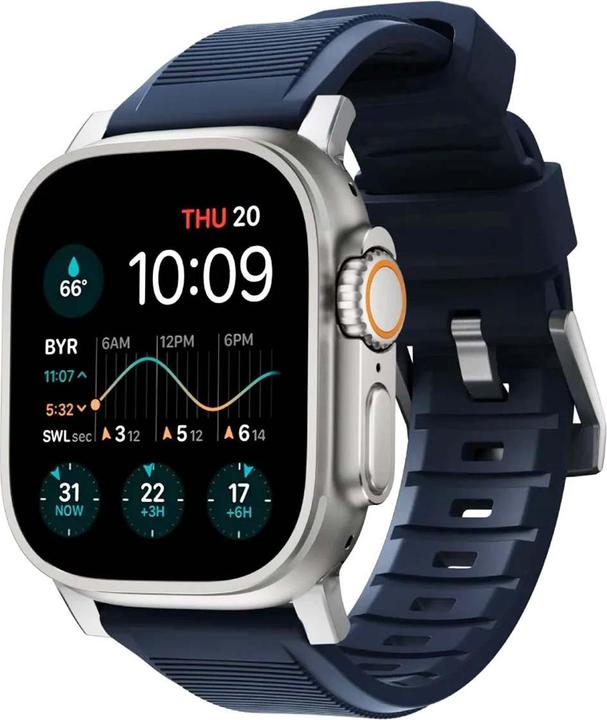 Produktbild Nomad Rugged Strap Atlantic Blue Connector Silver 42/44/45/49mm (42 mm, 44 mm, 45 mm, 49 mm, Fluorkautschuk (FKM))