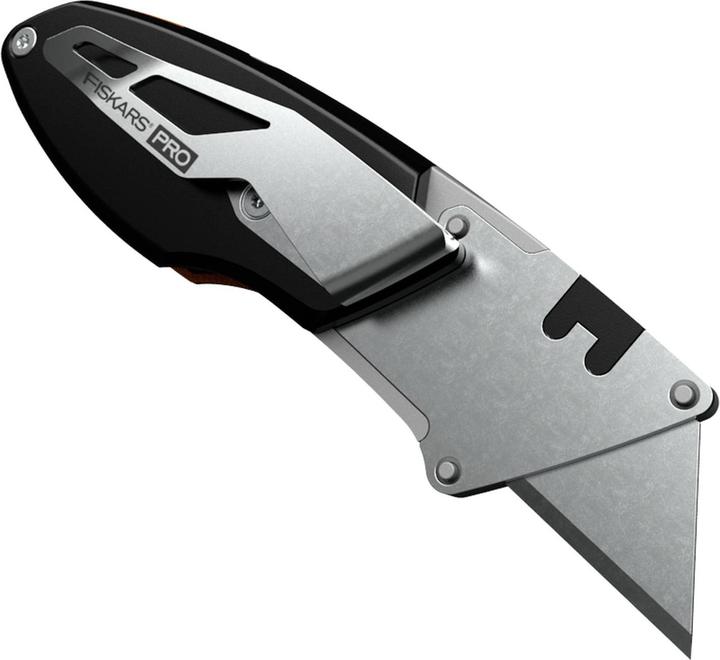 Actual product image Fiskars Pro Compact Universal Folding Knife, length 12 cm, stainless steel/plastic, black/orange (Cutters)