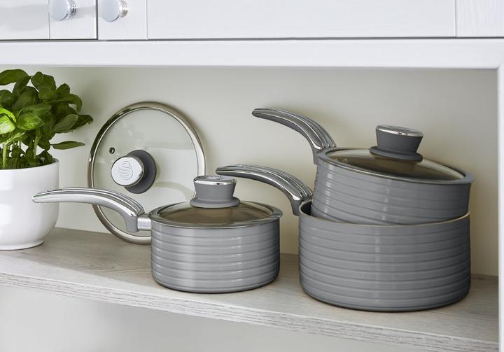 Actual product image Swan Pot set retro RETRO SWPS3020GRN (18 cm, Pan set + pot set, Aluminium)