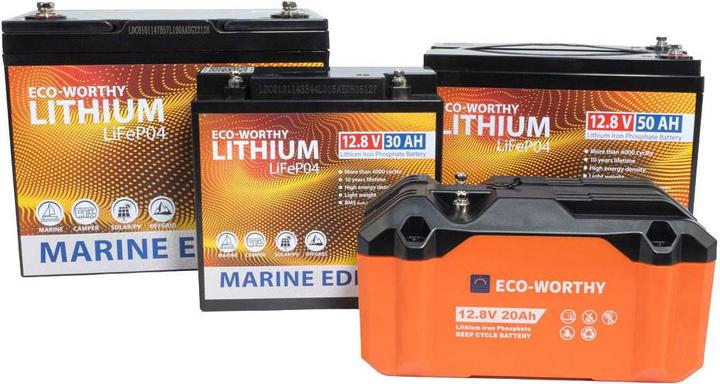 Actual product image Eco-Worthy Marine Lithium-Batterie LiFePO4 12V (12 V, 100 Ah)