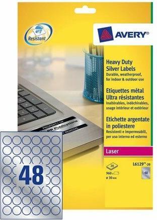 Actual product image Avery Heavy Duty Laser Labels - Polyester - permanent
