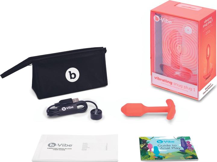 Actual product image B-Vibe Vibrating Snug Plug 1 (S) Orange