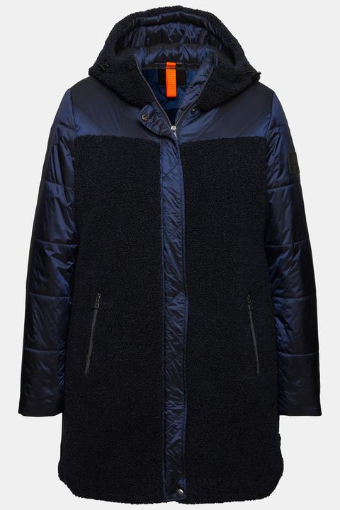 Actual product image Ulla Popken Mixed Texture Fleece Quilted Jacket (46, 48)