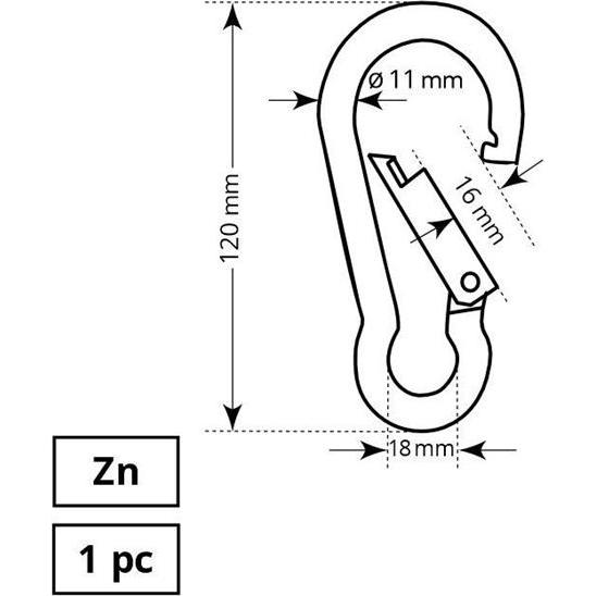 Thumbnail - Haushalt CARABINER 11X120MM ZN 1DD