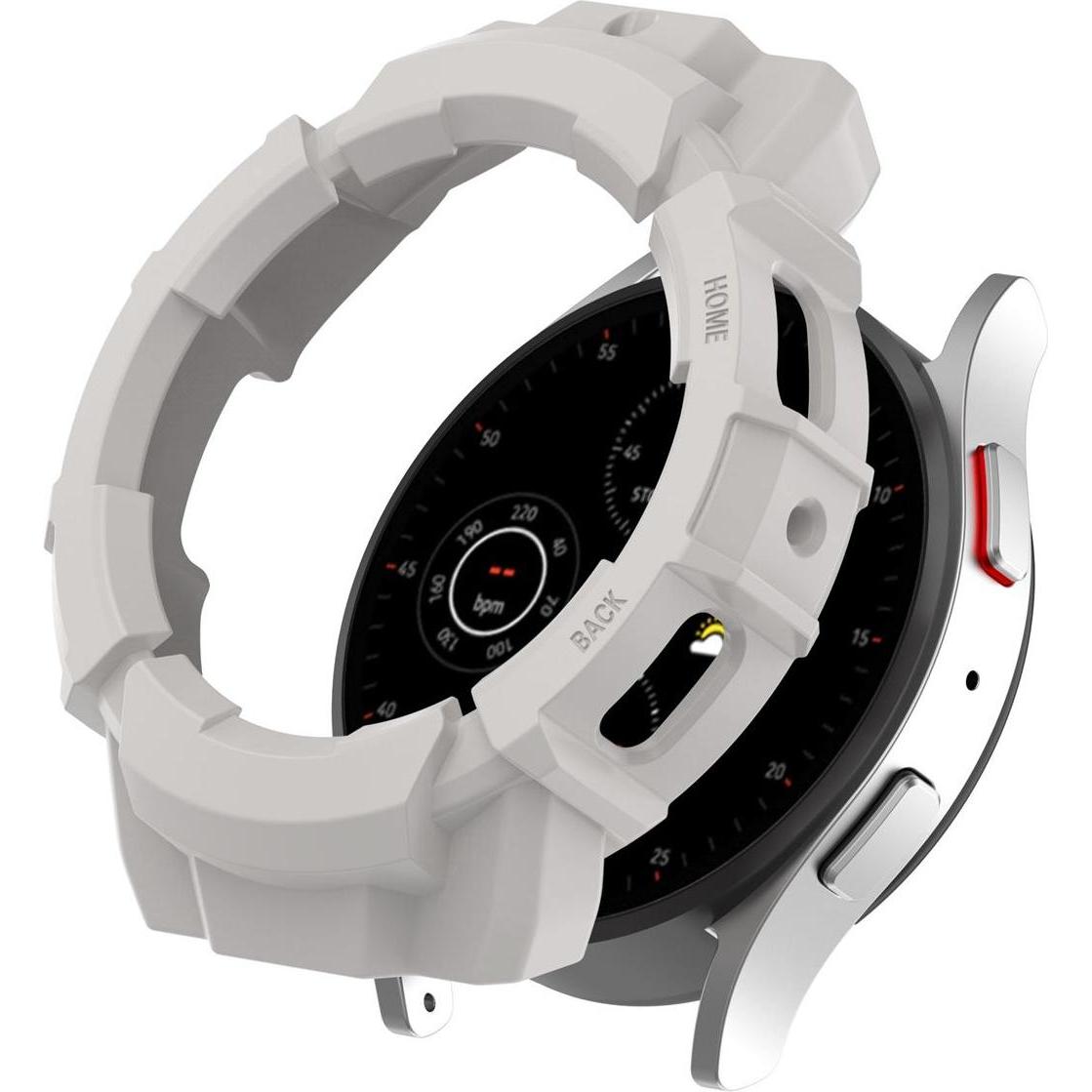König Design Schutz Tasche Hülle für Samsung Galaxy Watch5 44mm Case Cover Bumper Etui Tasche, Smartwatch Zubehör, Grau