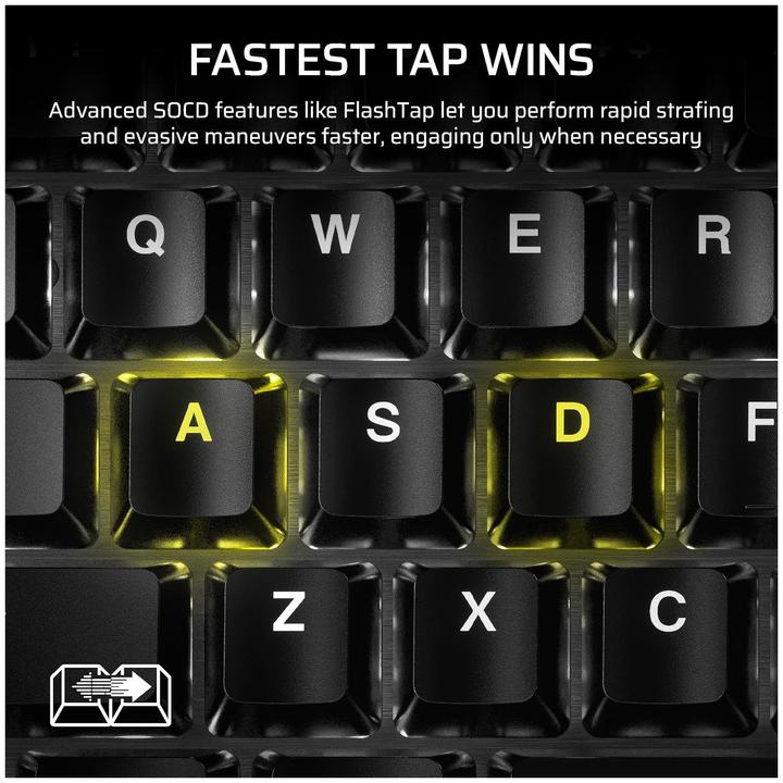 Actual product image Corsair K70 PRO TKL RGB Tenkeyless Magnetic-Mechanical Wired Gaming Keyboard (Αγγλικό US) - Black CH (US, Cable)