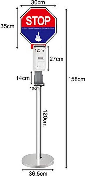 Produktbild cyoo Desinfektionsmittelsäule kontaktlos mit Sensor Weiss 1000ml