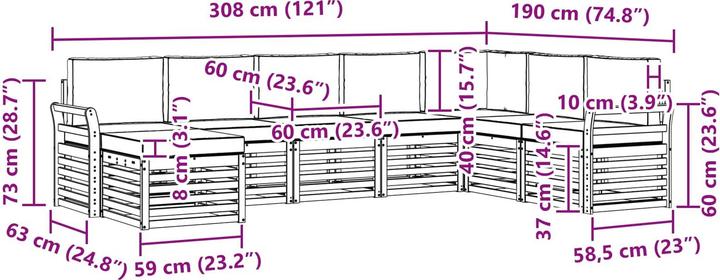 Produktbild vidaXL Outdoor-Sofa