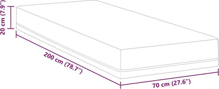 Produktbild VidaXL Gelmatratze (70 x 200 cm, Schaumstoffkern)
