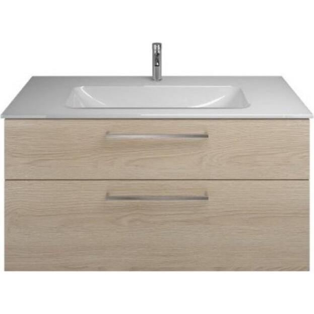 burgbad, Badmöbelset, Eqio Glas-Waschtisch inklusive Waschtischunterschrank, Breite 1220 mm