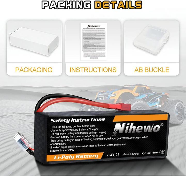 Immagine prodotto Nihewo 3S LiPo Akku-Set für RC Modelle (11.10 V, 3300 mAh)