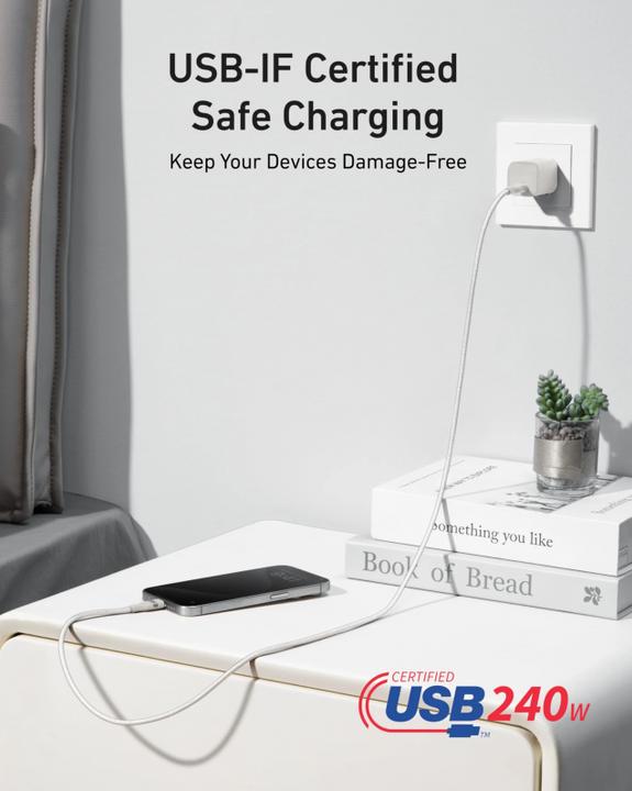 Immagine prodotto Anker USB-C beidseitig 1.8m, 240W USB-C Cable White (1.80 m, 240 W)