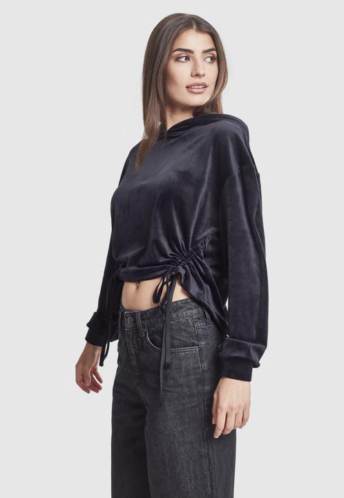 Image du produit Urban Classics Ladies Short Velvet Gathered Hoody (S)