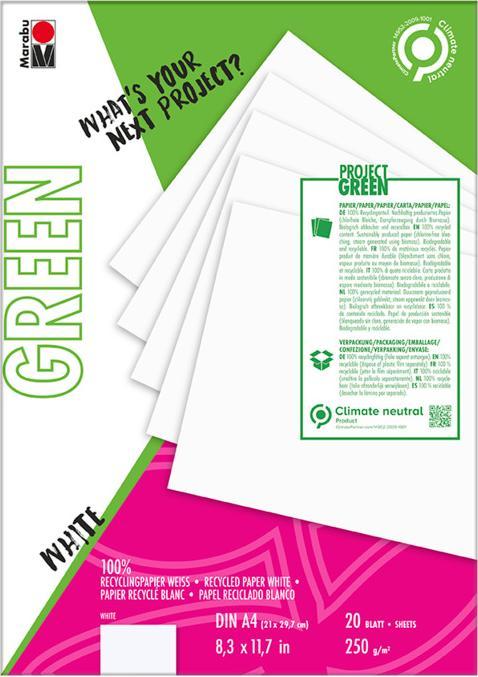 Marabu Green Colouring Pad White, DIN A4, weiá (A4, Plain)
