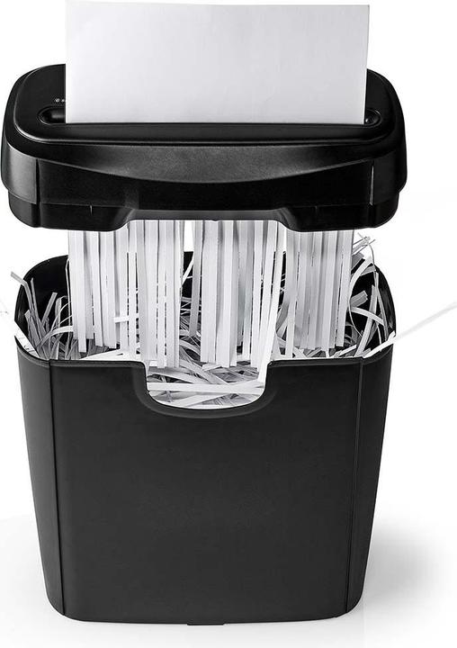 Image du produit Nedis Destructeur de documents | 6x pages A4 | 10 l | Norme de sécurité : DIN 2 | 190 W | Noir (Coupe droite)