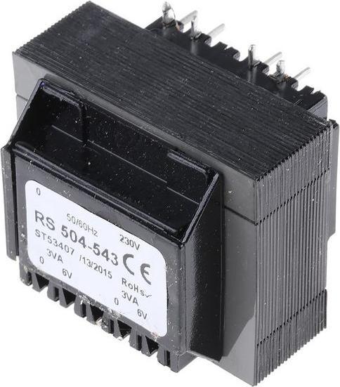 Produktbild RS PRO Transformator PCB 6VA 2x6V