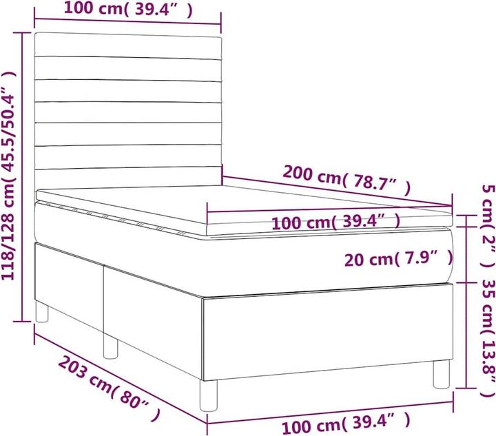 Immagine prodotto vidaXL Boxspringbett (100 x 200 cm)