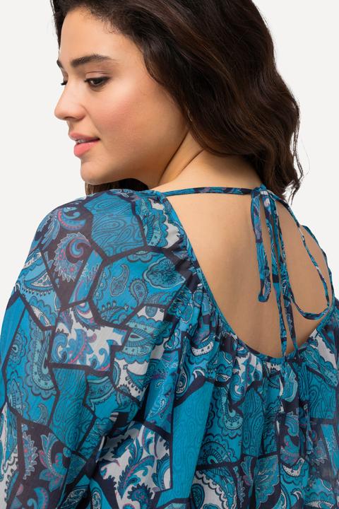 Immagine prodotto Ulla Popken Bluse, floraler Druck, Rundhals, Rücken-Bindeband (58)