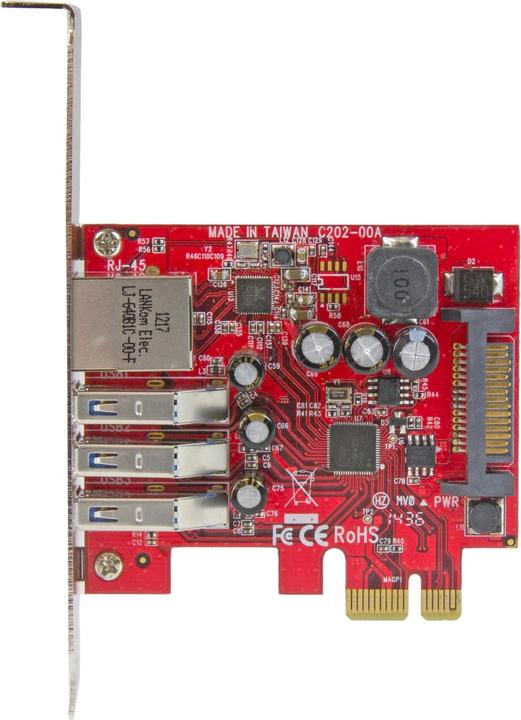 Image du produit StarTech CARTE PCIE USB 3.0 3 PORTS + GBE