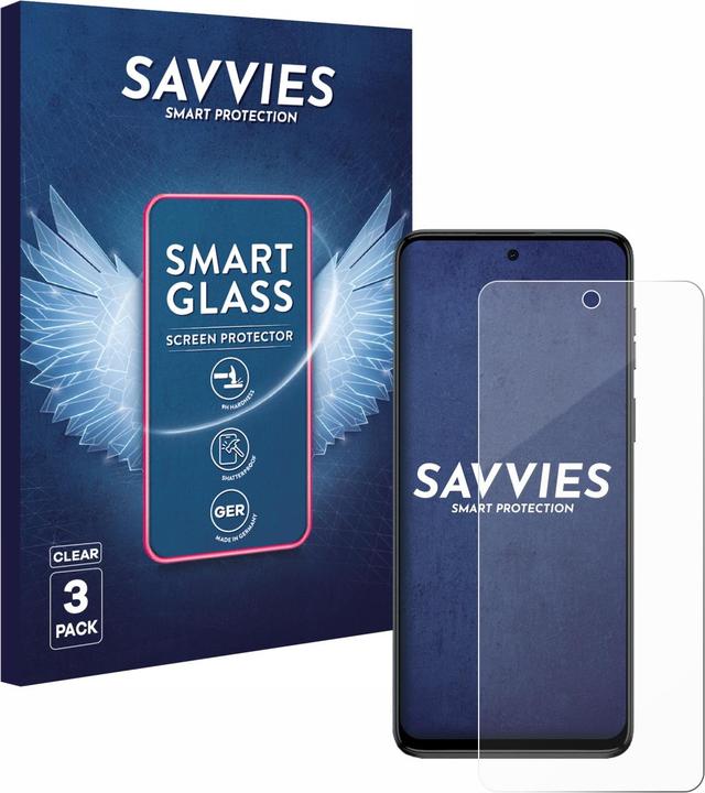 Savvies Panzer Schutzglas für Motorola Moto G54 / G55 Schutzfolie Displayschutz Display Schutz Glas Folie (3 Stk., Motorola Moto G54)