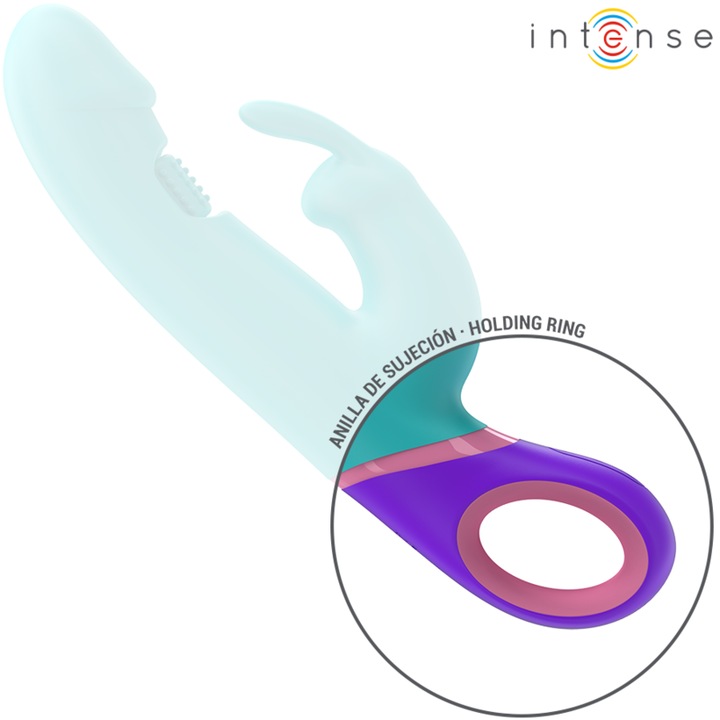 Actual product image Intense Monica Rabbit Vibrator With Rotating G-Spot Stimulator Blue