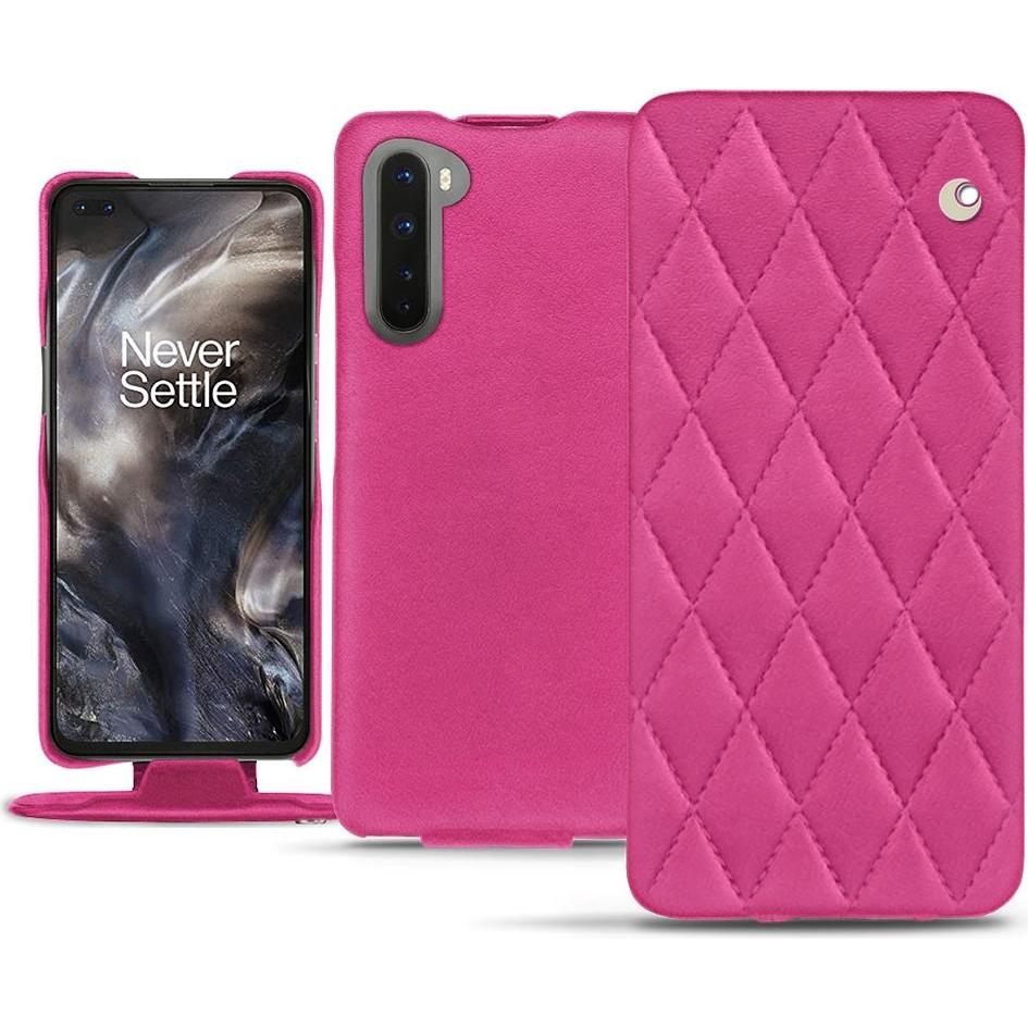 Noreve Lederschutzhülle vertikal (OnePlus Nord), Smartphone Hülle, Rosa