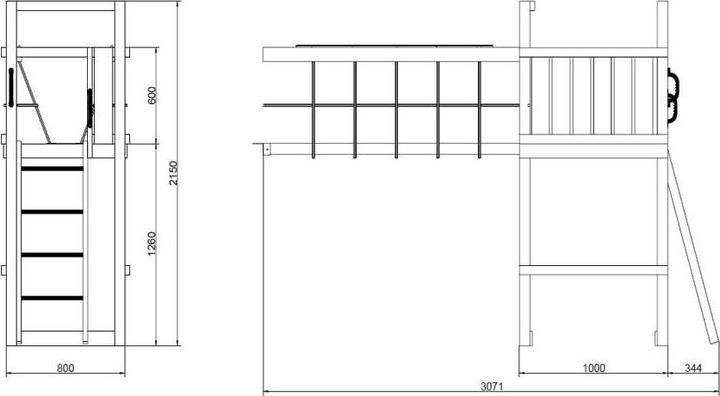 Immagine prodotto Akubi Spielturm 'BRIDGE' Grau/Weiss
