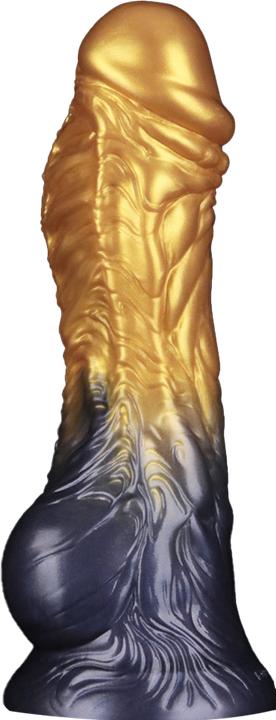 Image du produit Lovetoy Aufblasbarer Dildo mit doppelter Dichte, 8" / 20 cm, Gold/Schwarz