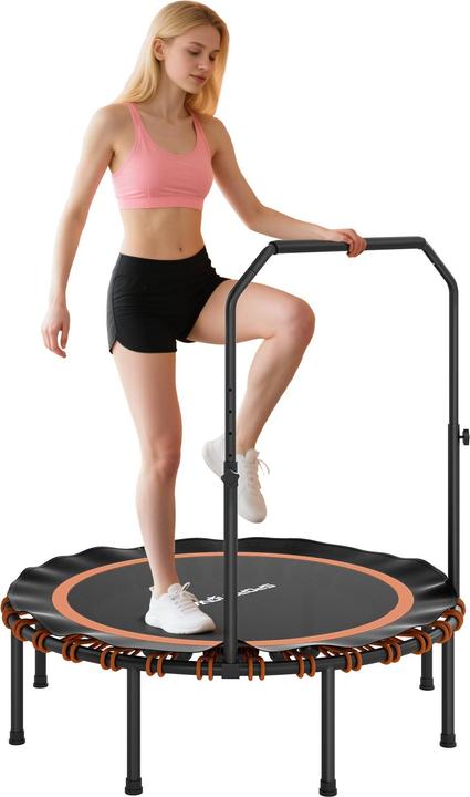 SportNow Fitness Trampolin Stahl, Kunststoff Schwarz+Orange (114 cm)