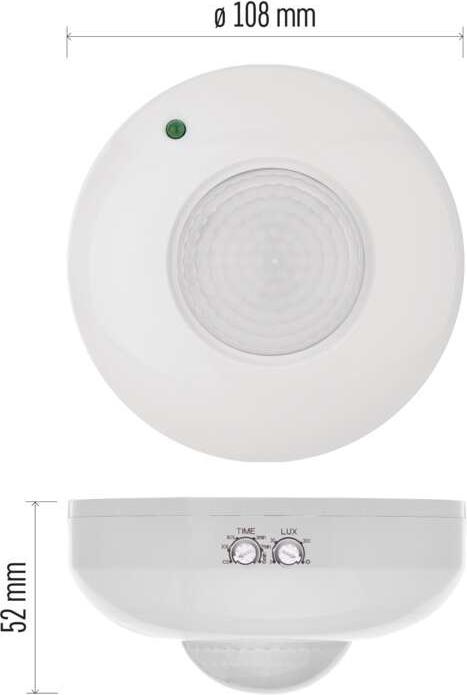 Produktbild Emos Bewegungsmelder (PIR-Sensor) IP20 1200W Weiss (6 m)