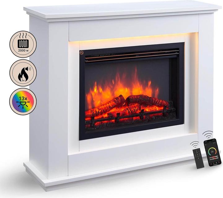 Richen Baldur electric fireplace, app control, without glass cover plate