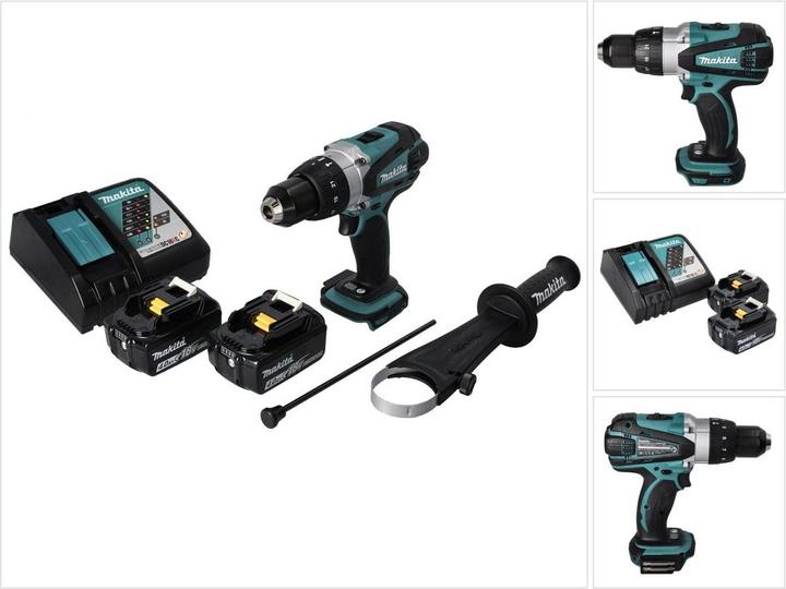 Productafbeelding Makita DHP 458 RM Accu klopboormachine 18 V 91 Nm + 2x accu 4.0 Ah + lader (Oplaadbare batterij)