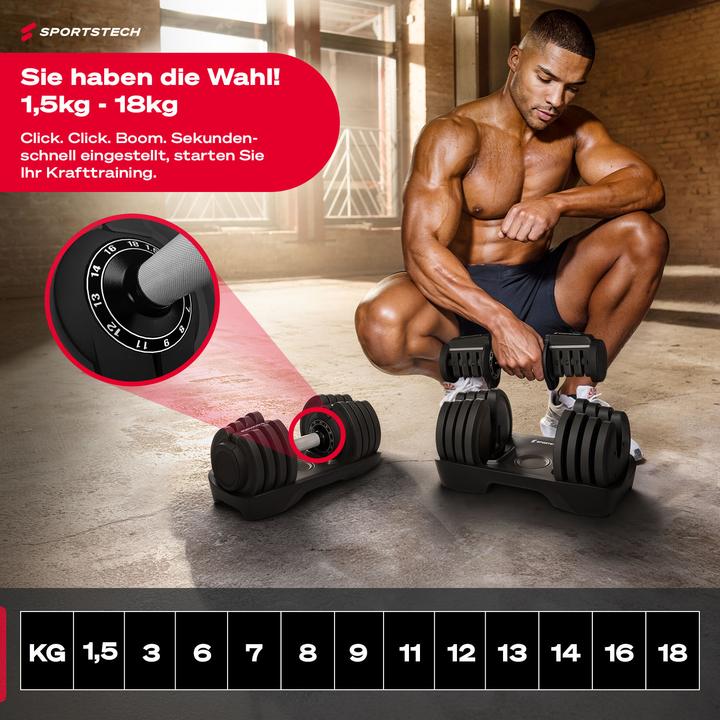 Actual product image Sportstech Hantel Ironmate 18