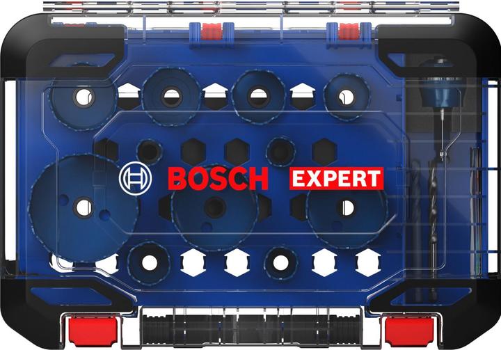 Produktbild Bosch Professional Zubehör EXPERT Tough Material Lochsäge-Set, 20/22/25/32/35/40/44/51/60/64/76 mm, 14-tlg. (20, 22, 25, 32, 35, 40, 44, 51, 60, 64, 76 mm)