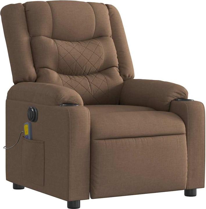 Actual product image vidaXL Massage chair electric brown fabric