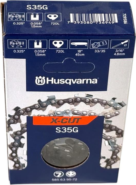 Actual product image Husqvarna 585639572 Saw chain X-CUT S35G 325" 1,5mm 72 TG (Chainsaw, Chainsaw Sword)