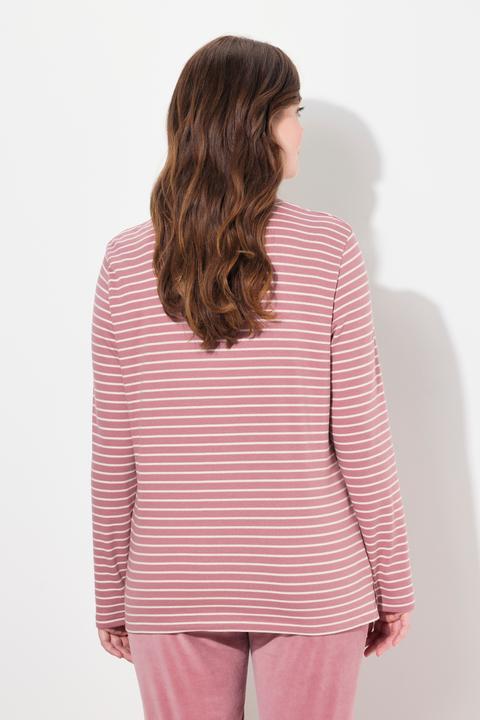 Immagine prodotto Ulla Popken Maglia aderente in cotone biologico a costine con collo da risvoltare e maniche lunghe (46, 48)